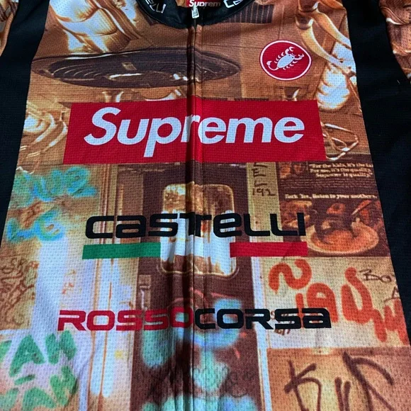 Supreme Castelli Cycling Jersey with Red and Brown Graffiti - Picture 2 of 5